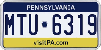 PA license plate MTU6319