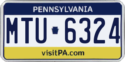 PA license plate MTU6324