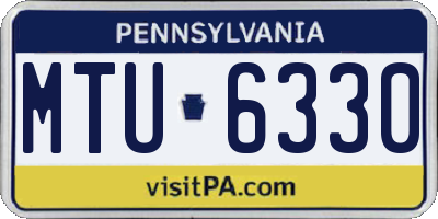 PA license plate MTU6330