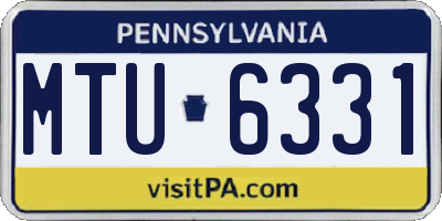 PA license plate MTU6331