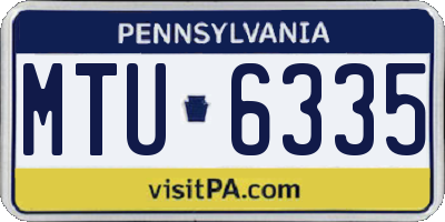 PA license plate MTU6335