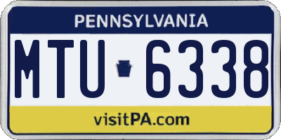 PA license plate MTU6338