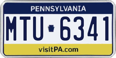 PA license plate MTU6341