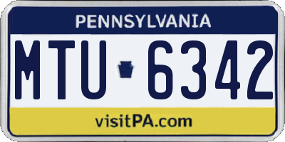 PA license plate MTU6342