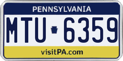 PA license plate MTU6359