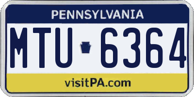 PA license plate MTU6364