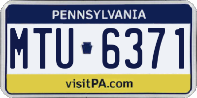 PA license plate MTU6371