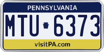 PA license plate MTU6373