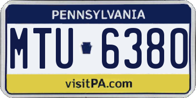 PA license plate MTU6380