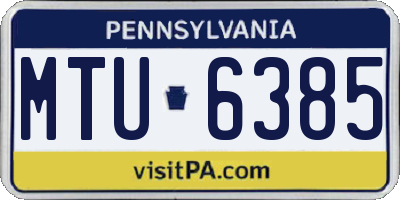 PA license plate MTU6385