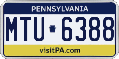 PA license plate MTU6388