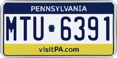PA license plate MTU6391