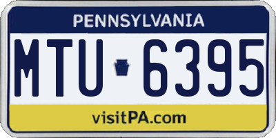 PA license plate MTU6395