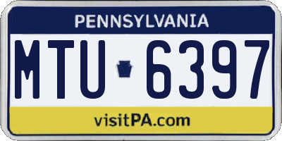 PA license plate MTU6397