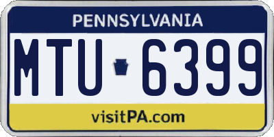 PA license plate MTU6399