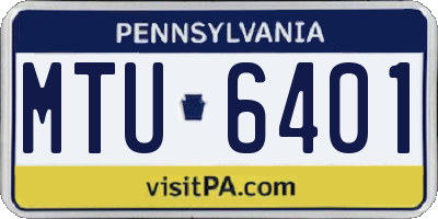 PA license plate MTU6401