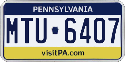PA license plate MTU6407