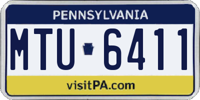 PA license plate MTU6411