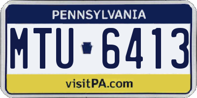 PA license plate MTU6413