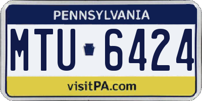 PA license plate MTU6424