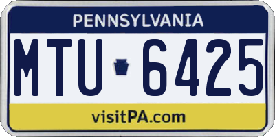 PA license plate MTU6425