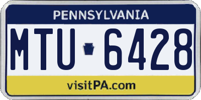 PA license plate MTU6428