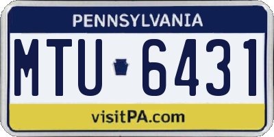 PA license plate MTU6431
