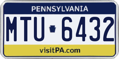 PA license plate MTU6432