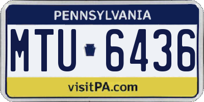 PA license plate MTU6436