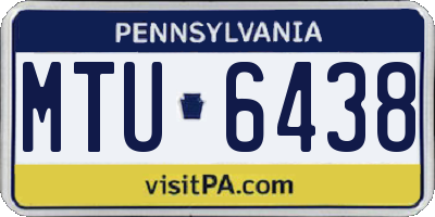 PA license plate MTU6438