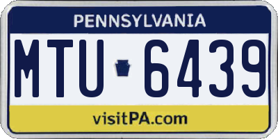 PA license plate MTU6439
