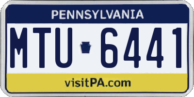 PA license plate MTU6441