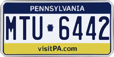 PA license plate MTU6442