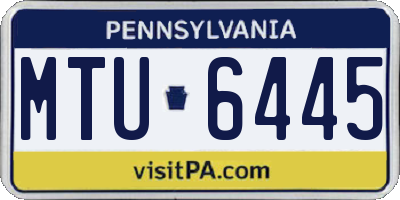 PA license plate MTU6445