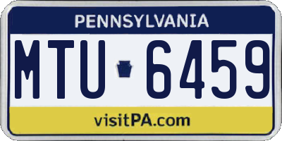 PA license plate MTU6459