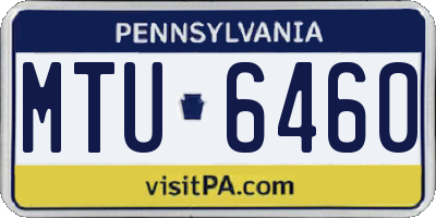 PA license plate MTU6460