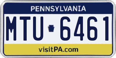 PA license plate MTU6461