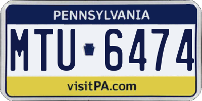 PA license plate MTU6474