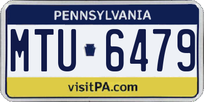PA license plate MTU6479
