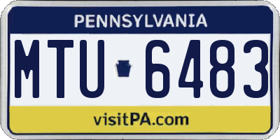 PA license plate MTU6483