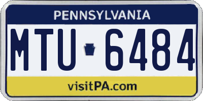 PA license plate MTU6484
