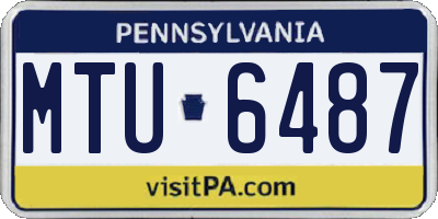 PA license plate MTU6487