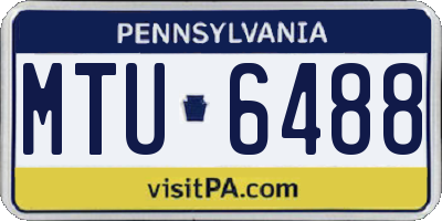 PA license plate MTU6488