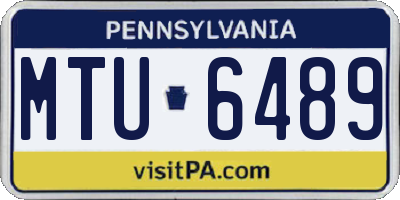 PA license plate MTU6489
