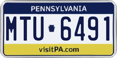 PA license plate MTU6491
