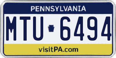 PA license plate MTU6494