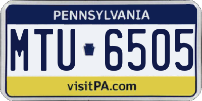 PA license plate MTU6505