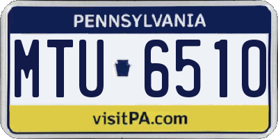 PA license plate MTU6510