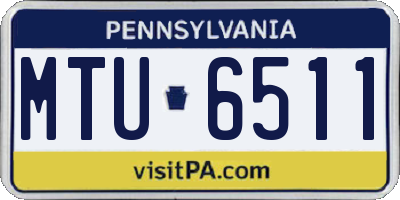 PA license plate MTU6511