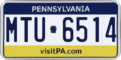 PA license plate MTU6514